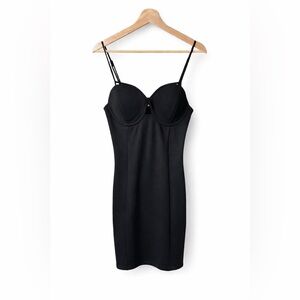 ASTR the Label Black Bustier Bodycon Dress Sculpted Bodice Size M